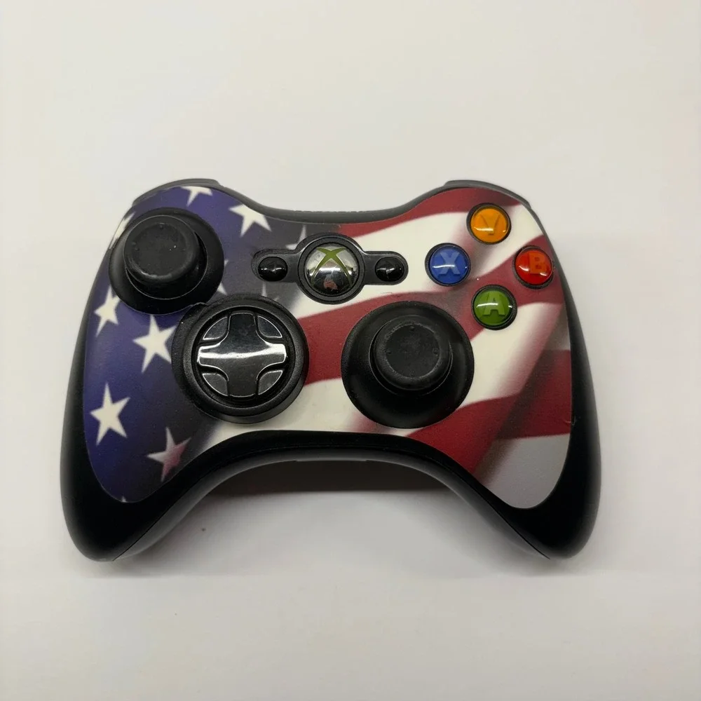 Microsoft Xbox 360 Wireless Controller Unisex OS American Flag Custom Skin Black